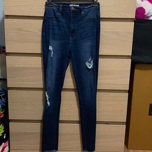 Rue21 Refuge High Waisted dark wash ripped denim jeans